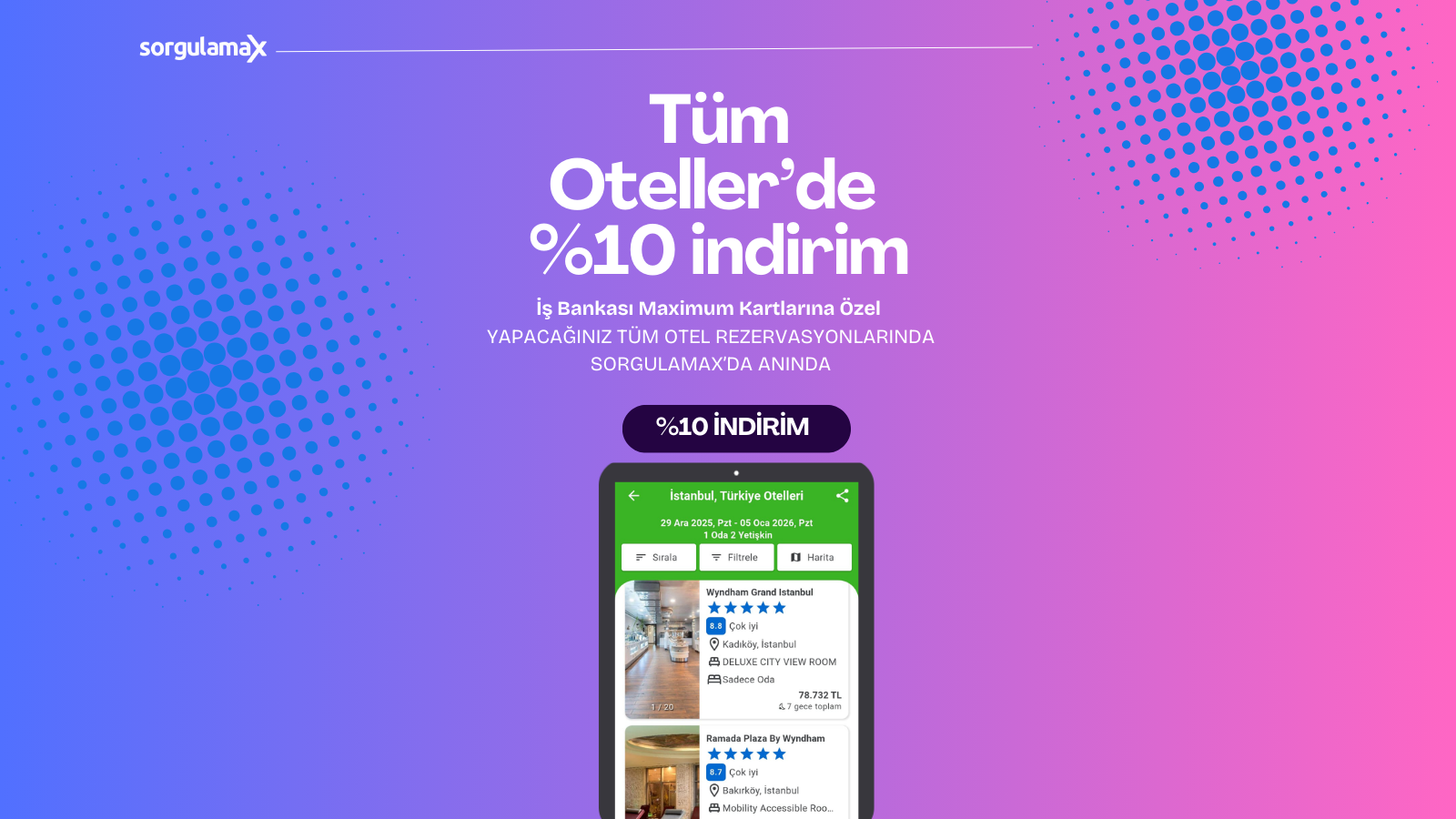 İş Bankası Maximum Kartlarına Özel %10 Otel İndirimi