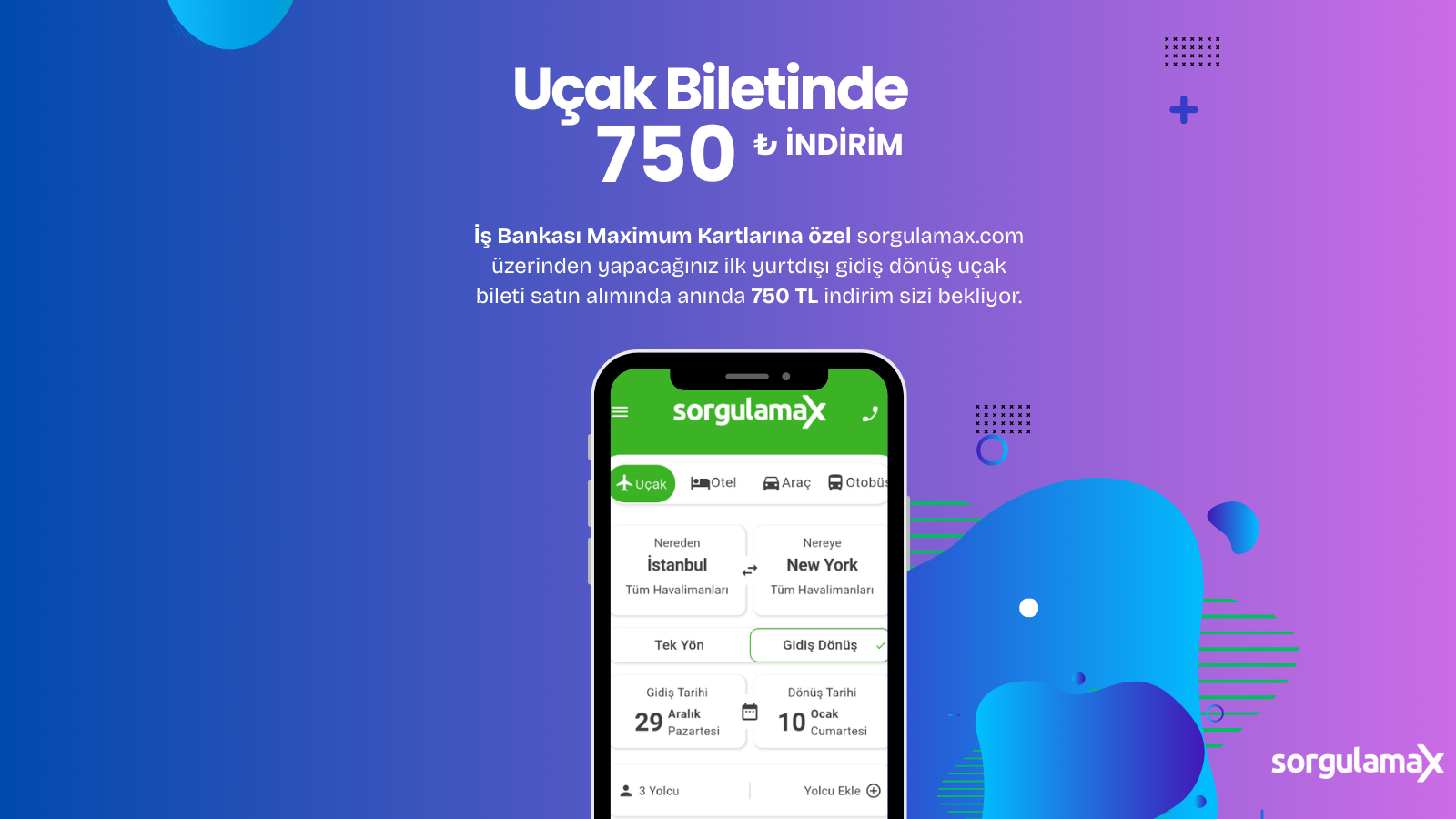 İş Bankası Maximum Kartlarına Özel 750 TL Yurtdışı Uçak Bileti İndirimi